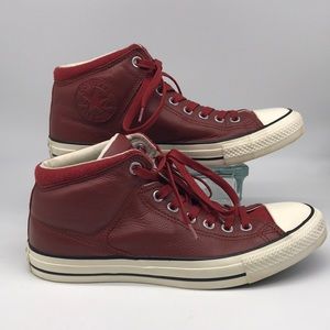 Converse All Star Street Hi Terra Red Leather Sneakers Men 8 Women 10